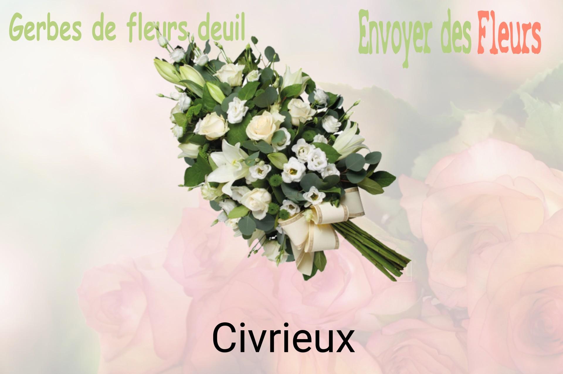 Gerbe de fleurs de deuil livrée à Civrieux